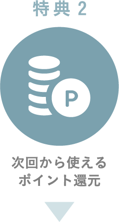 特典2 次回から使えるポイント還元