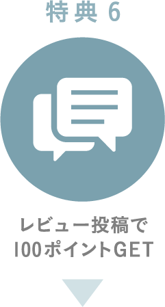 特典6 レビュー投稿で100ポイントGET
